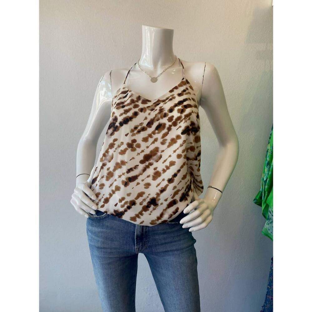 NEW VERONICA M women's annabel racetrack cami top in brown